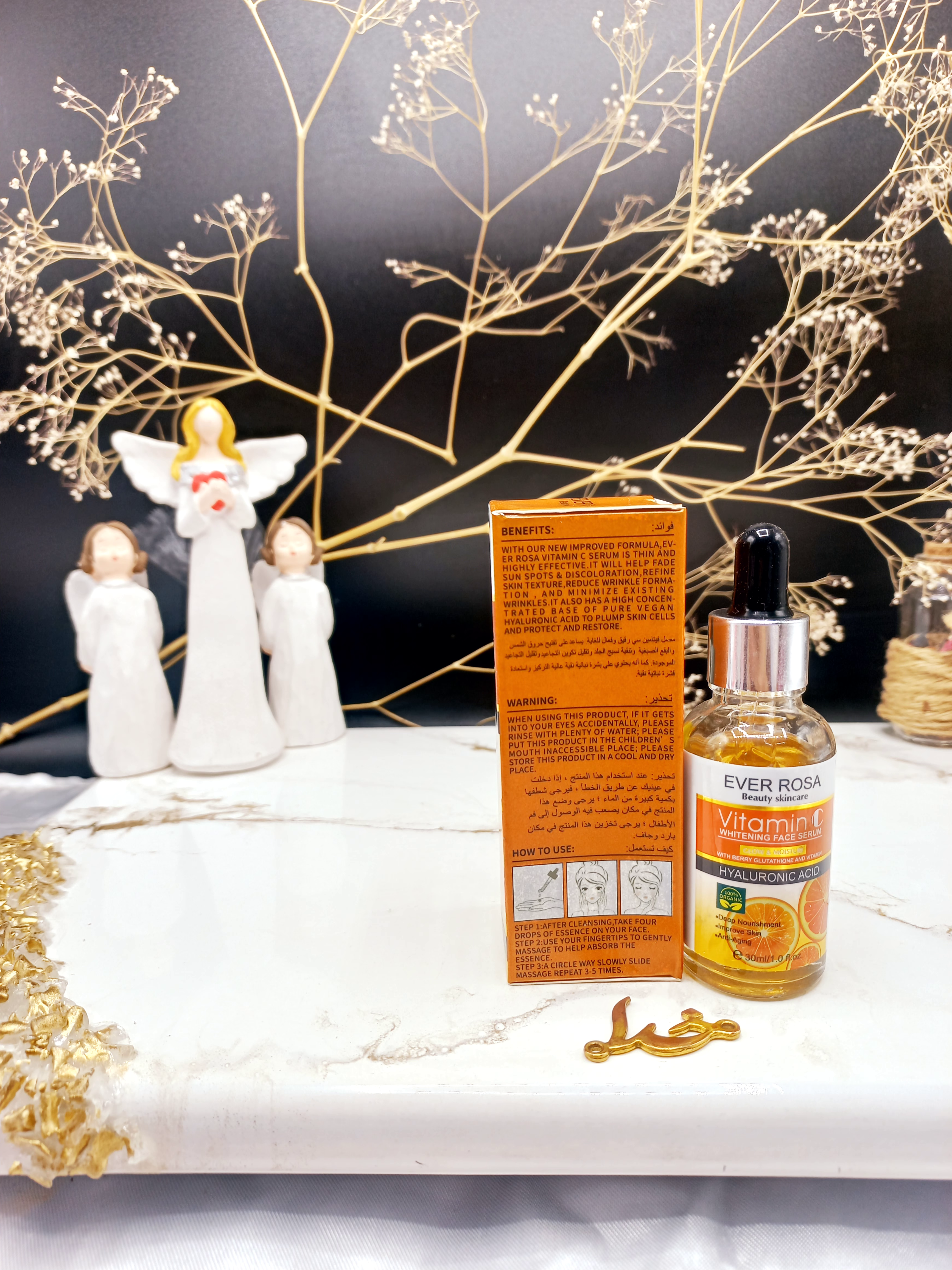 سرم سفید کننده و ضد پیری صورت (حاوی ویتامین سی و هیالورونیک اسید) اورروزا ‏EVER ROSA‏ کد 70787