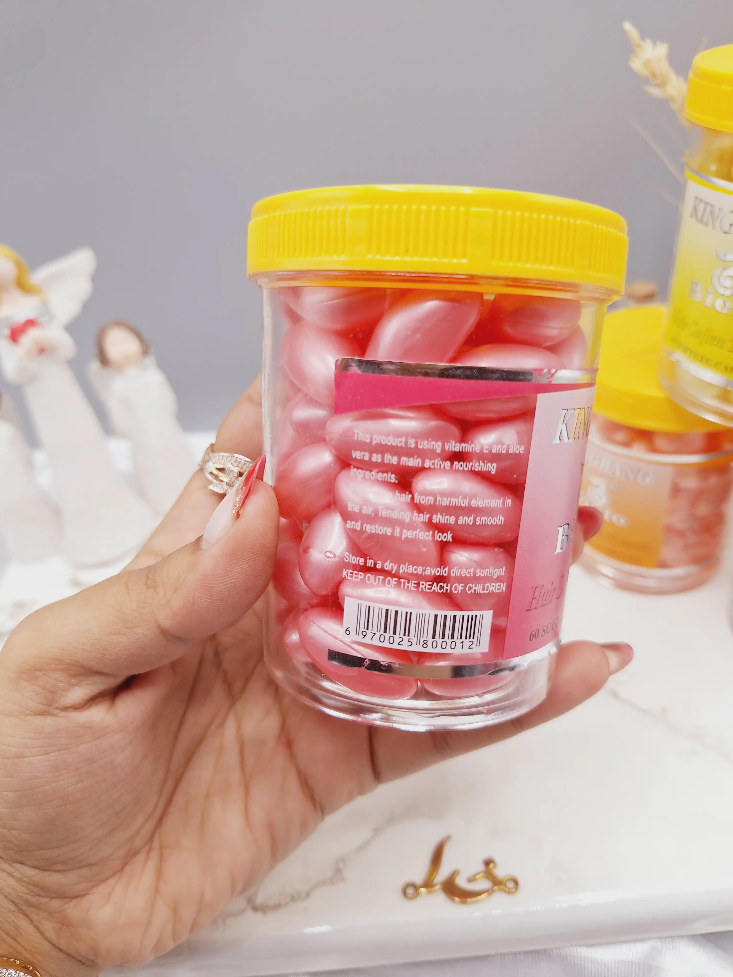 کپسول تقویت کننده مو کینگ بنگ مدل کراتین کد Biolo حجم 60 میلی لیتر بسته 60 عددی کد 800012