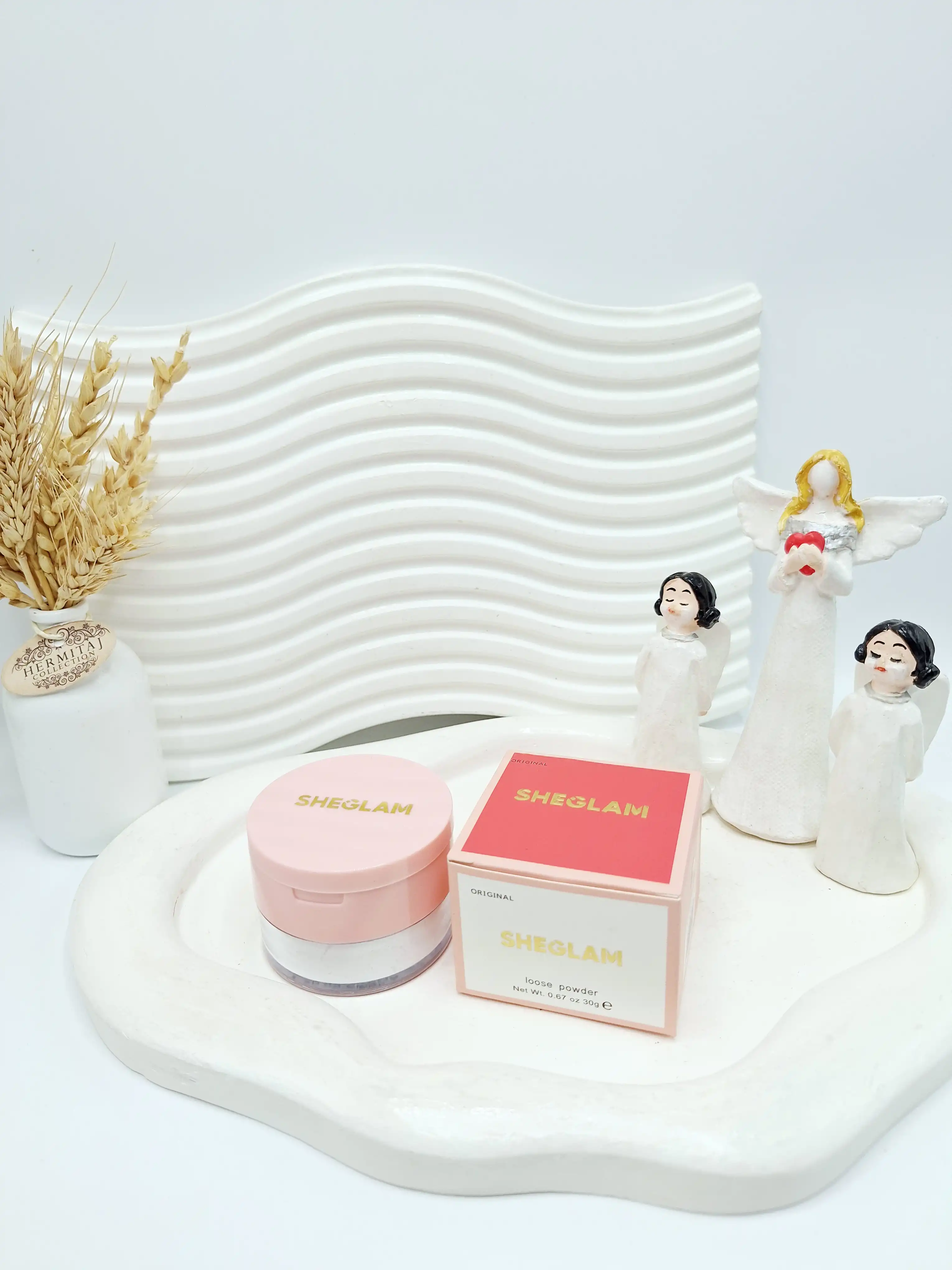 پودر فیکس تثبیت کننده همراه آینه و پد برند شیگلم کد 2848