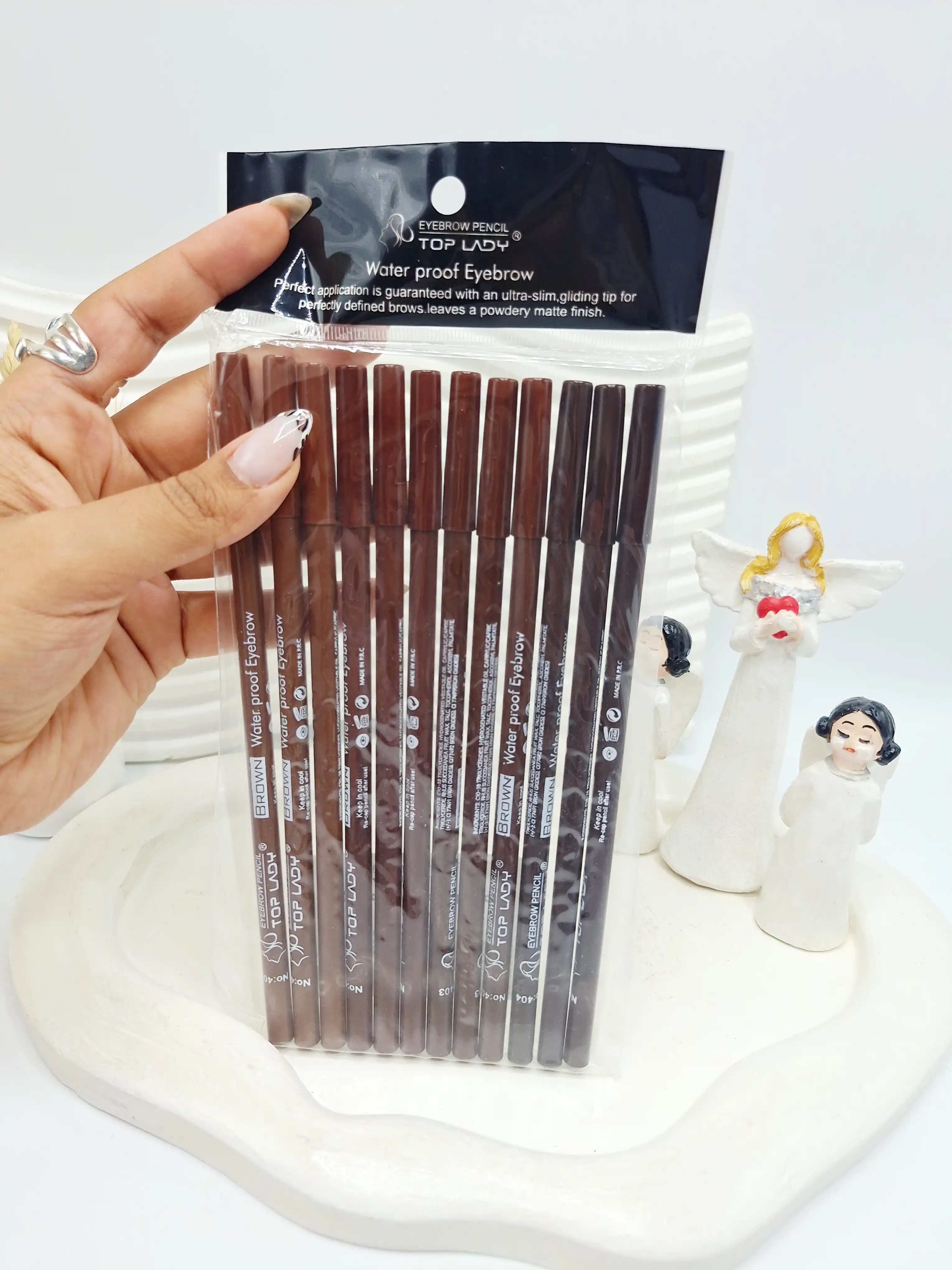 پک 12 تایی مداد ابرو برند تاپ لیدی TOP LADY کد ۵۸۱۲