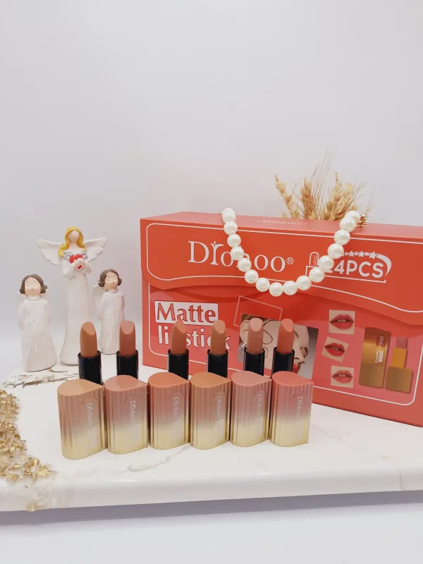 پک رژ 24 تایی مدل کیف زنانه اشکی دو رنگ برند دروهو Drohoo کد ZY23085